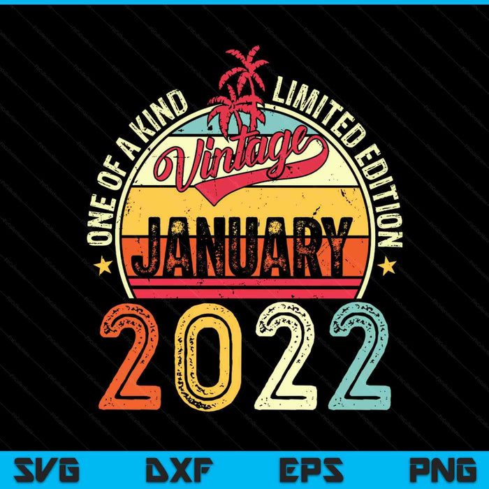 Vintage 3rd birthday January 2022 SVG cut file