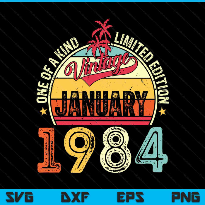 Vintage 41th birthday January 1984 SVG cut file