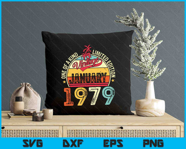 Vintage 46th Birthday Gift Vintage January 1979 SVG PNG Digital Printable Files