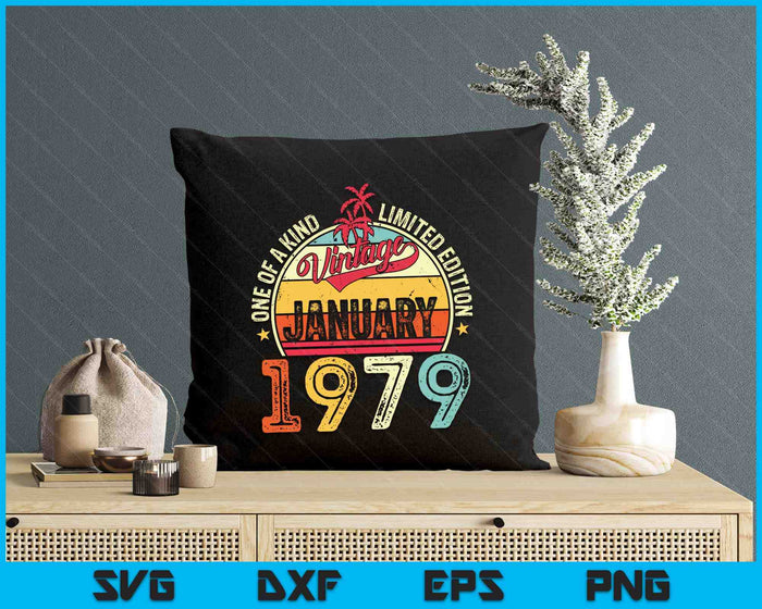 Vintage 46th Birthday Gift Vintage January 1979 SVG PNG Digital Printable Files