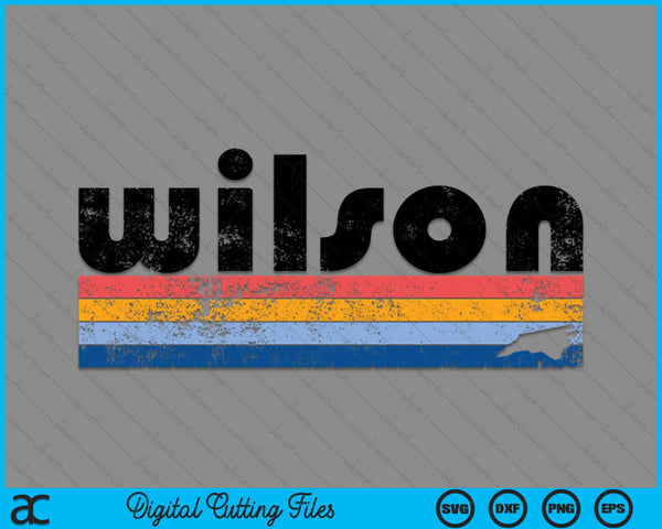 Vintage jaren '80 stijl Wilson NC SVG PNG digitale afdrukbare bestanden