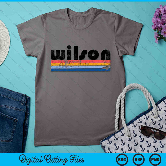 Vintage 80s Style Wilson NC SVG PNG Digital Printable Files