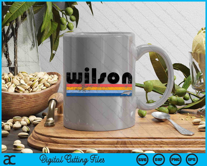 Vintage jaren '80 stijl Wilson NC SVG PNG digitale afdrukbare bestanden