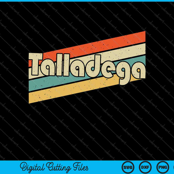 Vintage jaren '80 Talladega Alabama SVG PNG Snijden afdrukbare bestanden
