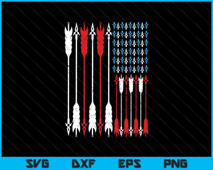 Vintage American Flag Archery Bow Hunting SVG PNG Digital Printable Files