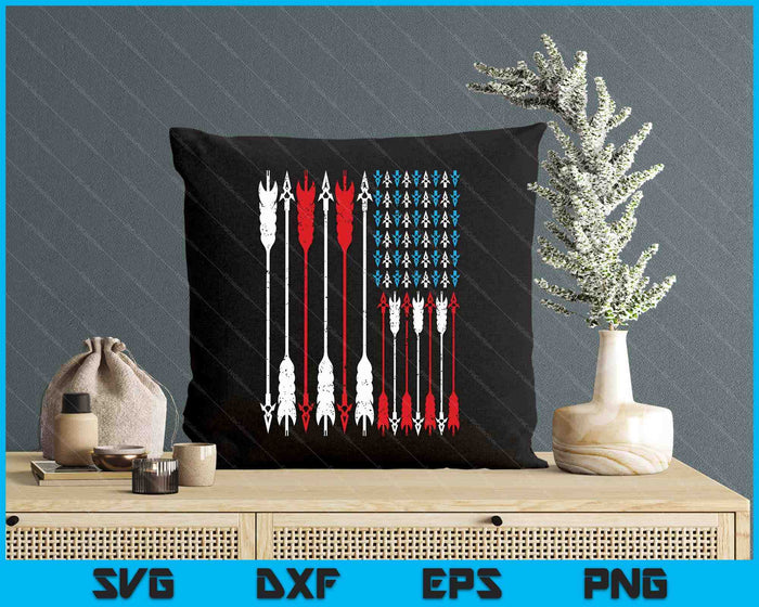 Vintage American Flag Archery Bow Hunting SVG PNG Digital Printable Files