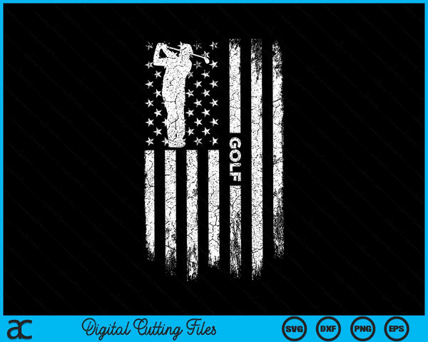 Vintage American Flag Golf SVG PNG Cutting Printable Files
