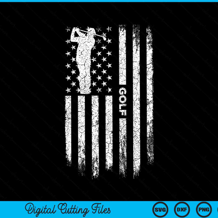 Vintage American Flag Golf SVG PNG Cutting Printable Files