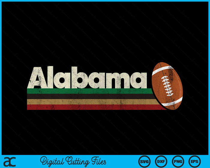 Vintage American Football Alabama American Football Retro Stripes SVG PNG Digital Cutting File