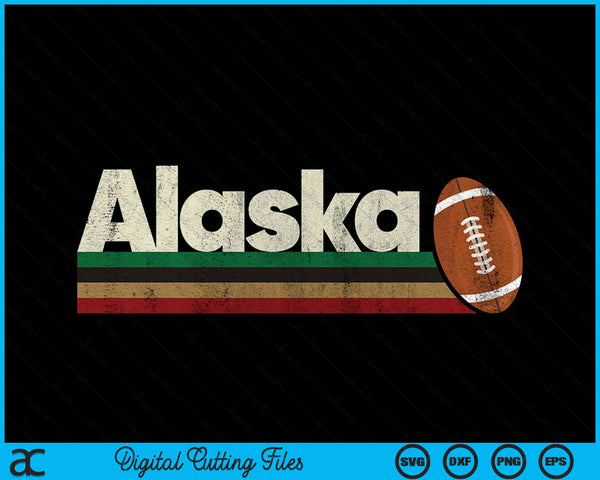 Vintage American football Alaska retro stripes SVG cut file