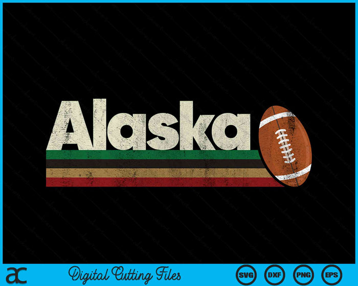 Vintage American Football Alaska American Football Retro Stripes SVG PNG Digital Cutting File
