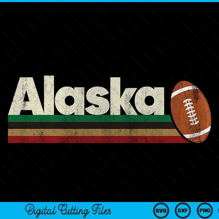 Vintage American football Alaska retro stripes SVG cut file