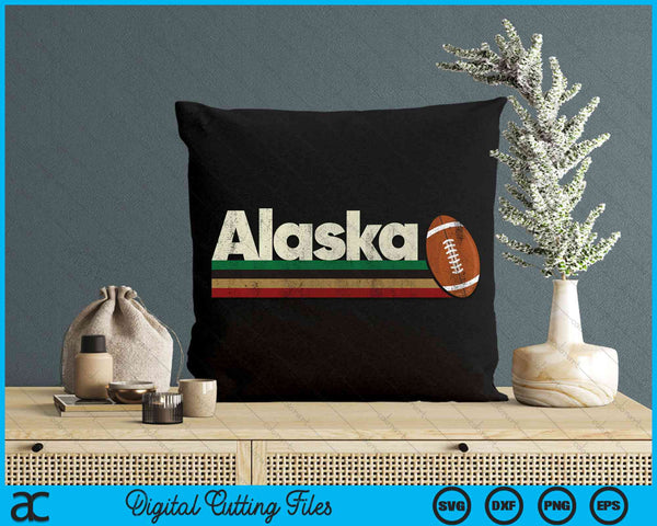 Vintage American Football Alaska American Football Retro Stripes SVG PNG Digital Cutting File
