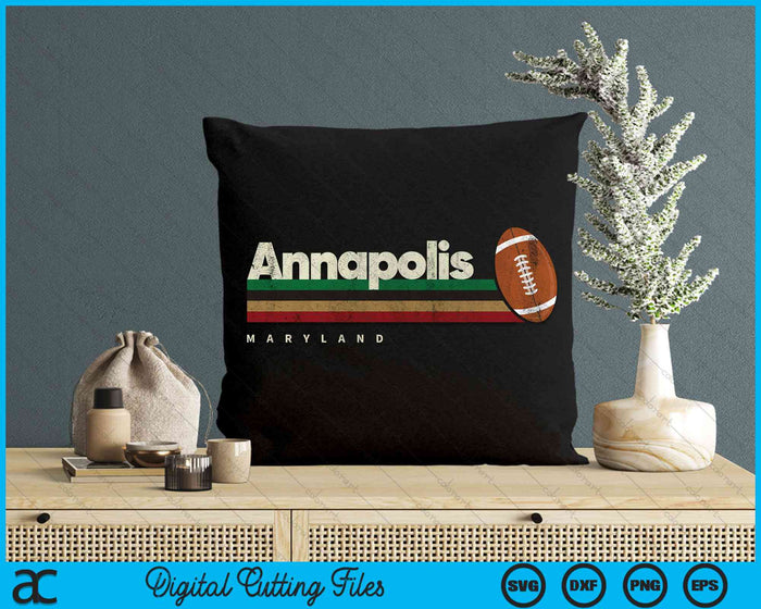 Vintage American Football Annapolis City American Football Retro Stripes SVG PNG Digital Cutting Files