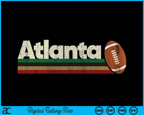 Vintage American football Atlanta retro stripes SVG cut file