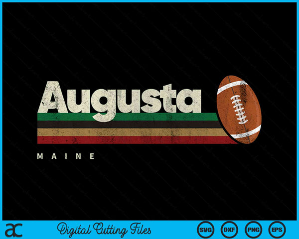 Vintage American football Augusta city retro stripes SVG PNG cut file for Cricut