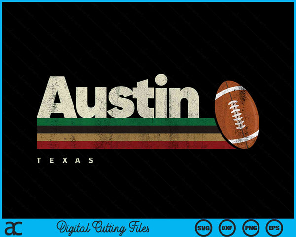 Vintage American Football Austin City American Football Retro Stripes SVG PNG Digital Cutting Files