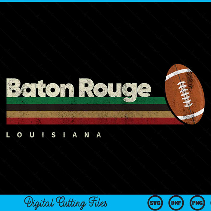 Vintage American football Baton Rouge city retro stripes SVG cut file