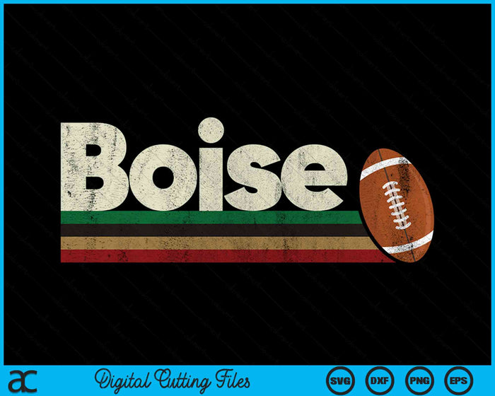 Vintage American Football Boise American Football Retro Stripes SVG PNG Digital Cutting File