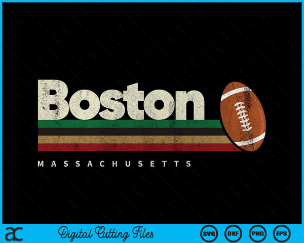 Vintage American football Boston city retro stripes SVG PNG cut file for Cricut