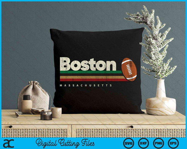 Vintage American Football Boston City American Football Retro Stripes SVG PNG Digital Cutting File