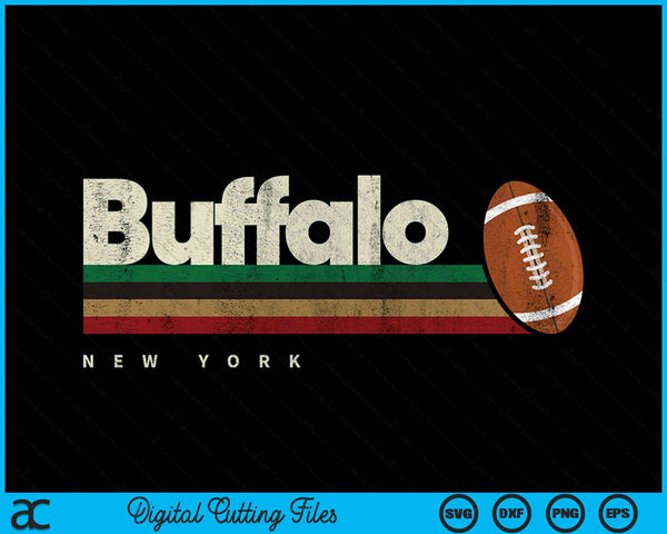 Vintage American football Buffalo city retro stripes SVG PNG cut file for Cricut