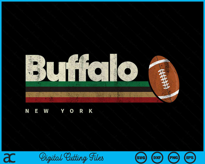 Vintage American Football Buffalo City American Football Retro Stripes SVG PNG Digital Cutting File