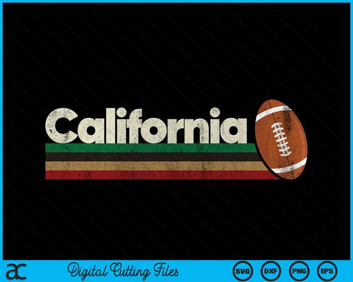 Vintage American Football California American Football Retro Stripes SVG PNG Digital Cutting File