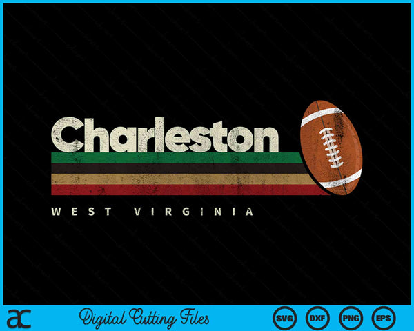 Vintage American football Charleston city retro stripes SVG cut file