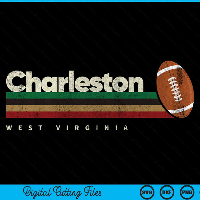 Vintage American football Charleston city retro stripes SVG cut file
