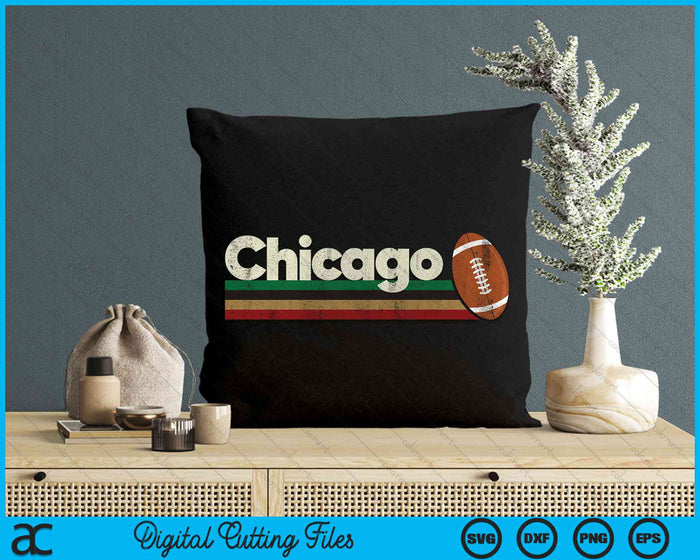 Vintage American Football Chicago American Football Retro Stripes SVG PNG Digital Cutting File