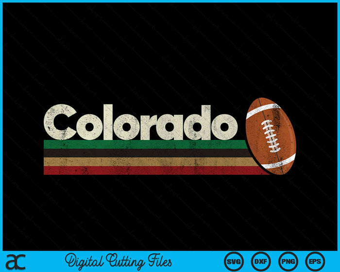 Vintage American Football Colorado American Football Retro Stripes SVG PNG Digital Cutting File