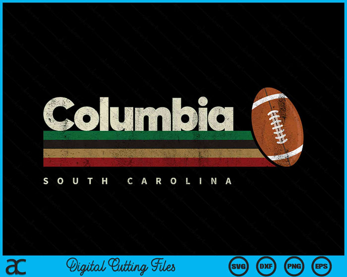 Vintage American Football Columbia City American Football Retro Stripes SVG PNG Digital Cutting File