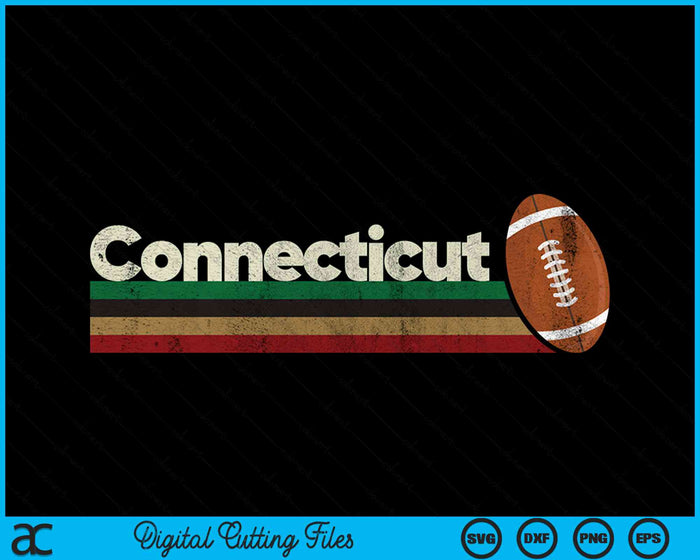 Vintage American Football Connecticut American Football Retro Stripes SVG PNG Digital Cutting File