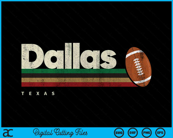 Vintage American Football Dallas City American Football Retro Stripes SVG PNG Digital Cutting Files
