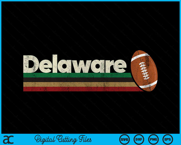 Vintage American Football Delaware American Football Retro Stripes SVG PNG Digital Cutting File