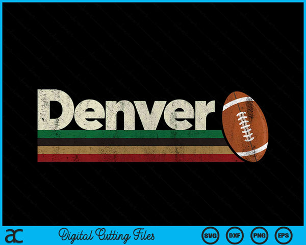Vintage American football Denver retro stripes SVG cut file