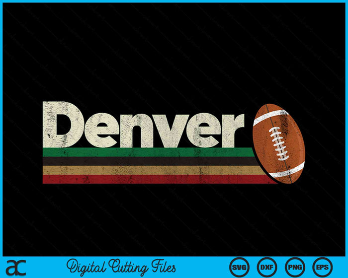 Vintage American Football Denver American Football Retro Stripes SVG PNG Digital Cutting File