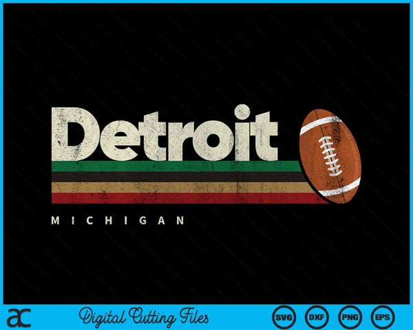 Vintage American football Detroit city retro stripes SVG PNG cut file for Cricut