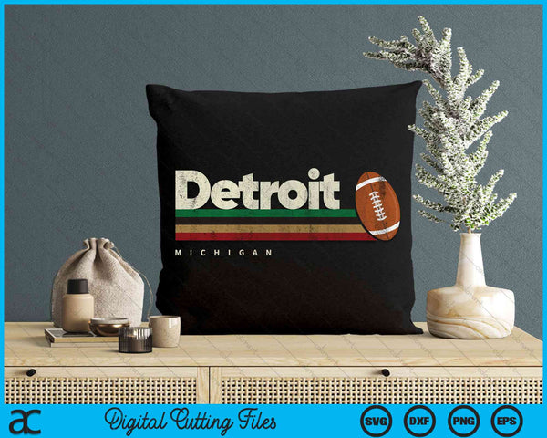 Vintage American Football Detroit City American Football Retro Stripes SVG PNG Digital Cutting File