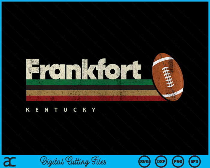 Vintage American Football Frankfort City American Football Retro Stripes SVG PNG Digital Cutting File
