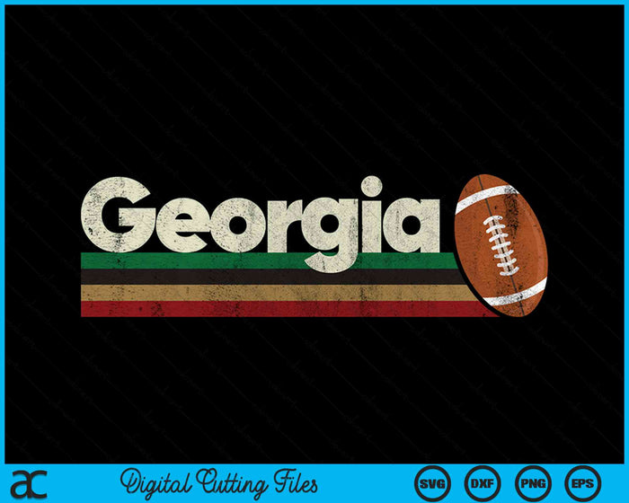 Vintage American Football Georgia American Football Retro Stripes SVG PNG Digital Cutting File