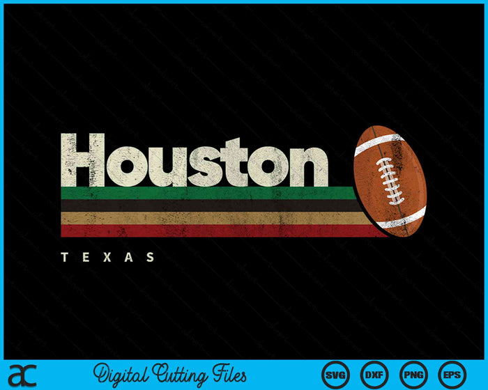 Vintage American Football Houston City American Football Retro Stripes SVG PNG Digital Cutting File