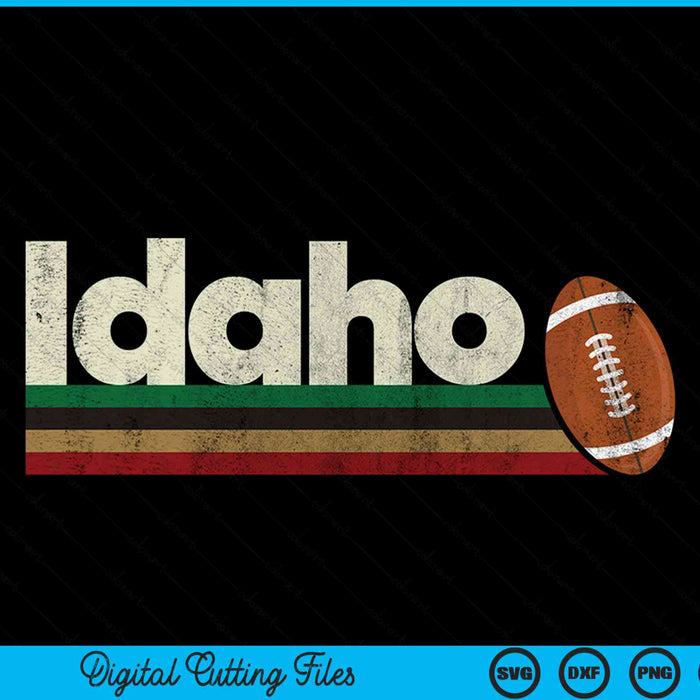 Vintage American football Idaho retro stripes SVG PNG cut file for Cricut