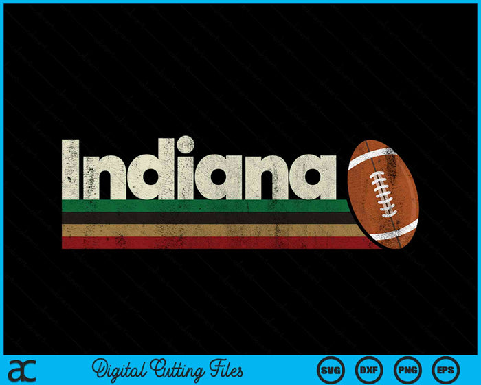 Vintage American Football Indiana American Football Retro Stripes SVG PNG Digital Cutting File