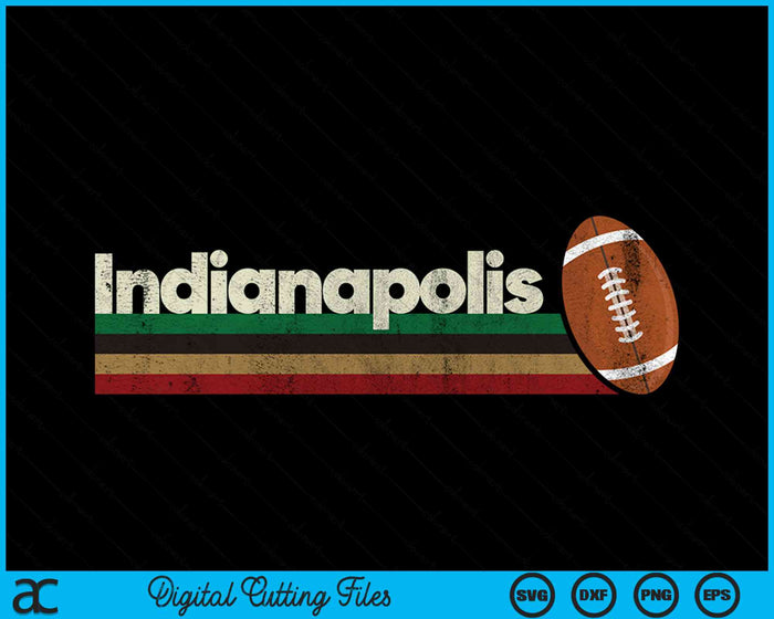 Vintage American Football Indianapolis American Football Retro Stripes SVG PNG Digital Cutting File