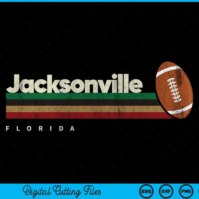 Vintage American football jacksonville city retro stripes SVG cut file