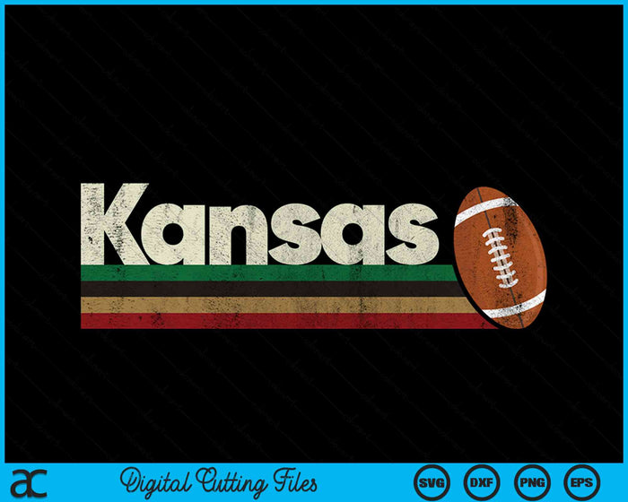 Vintage American Football Kansas American Football Retro Stripes SVG PNG Digital Cutting File