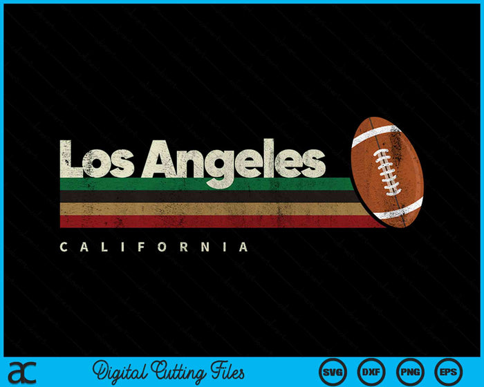 Vintage American Football Los Angeles City American Football Retro Stripes SVG PNG Digital Cutting Files
