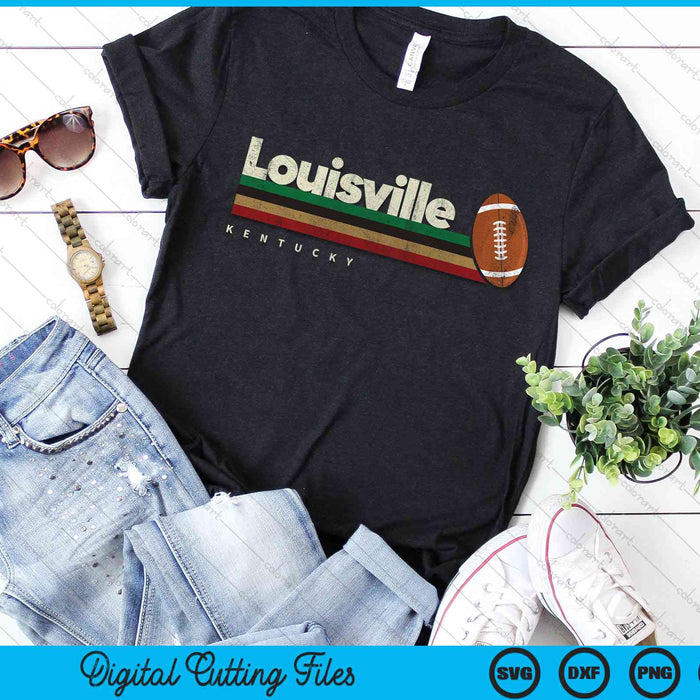 Vintage American Football Louisville City American Football Retro Stripes SVG PNG Digital Cutting Files